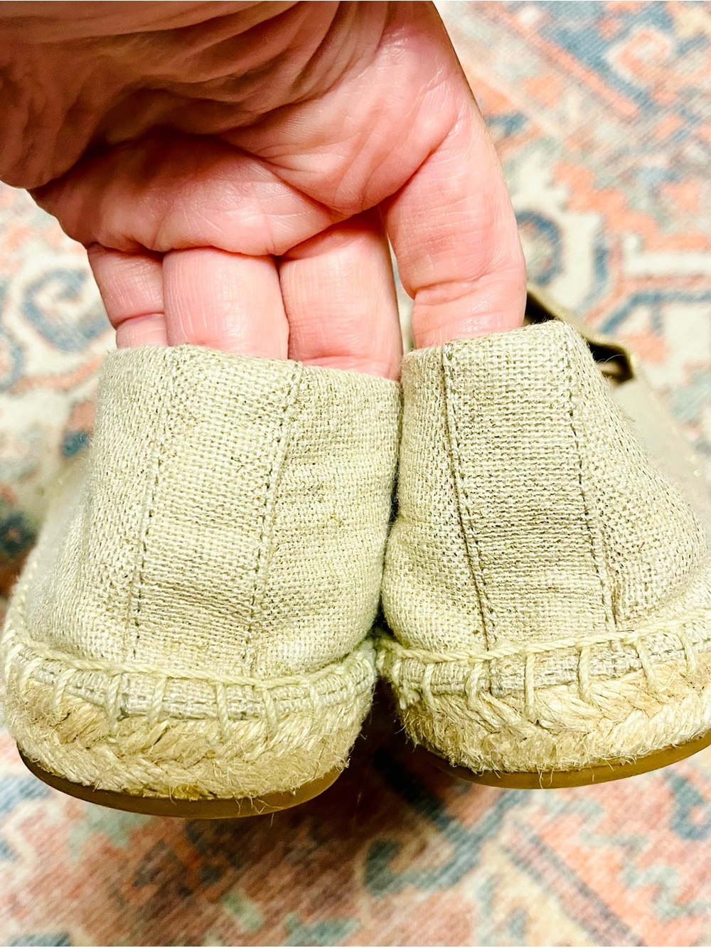 Tory Burch Beige Canvas Weston Espadrille Flats with Tan Logo - Picture 7 of 9
